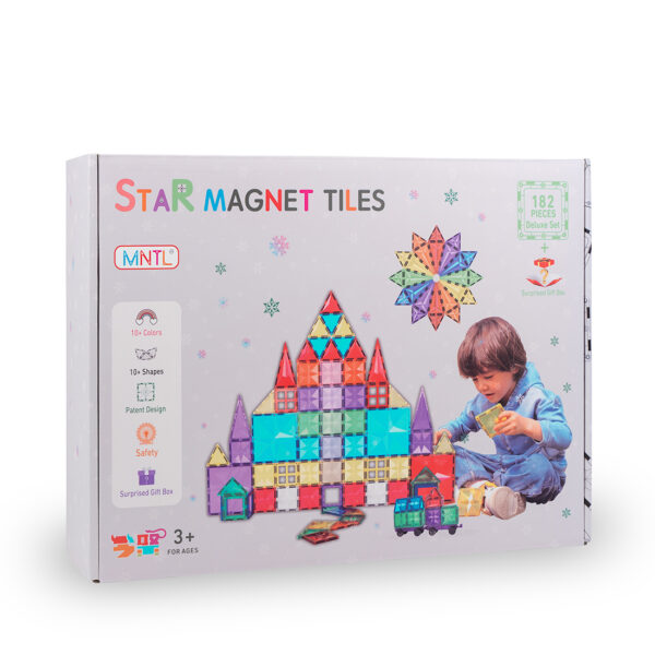 Magnetic Tiles 212 Teile Family Pack + Ball Run